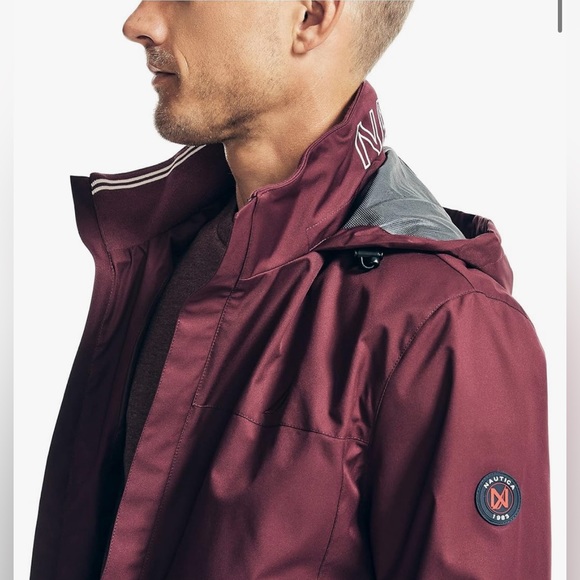 Náutica Men’s Burgundy Waterproof Bomber Jacket - XL - Picture 11 of 14